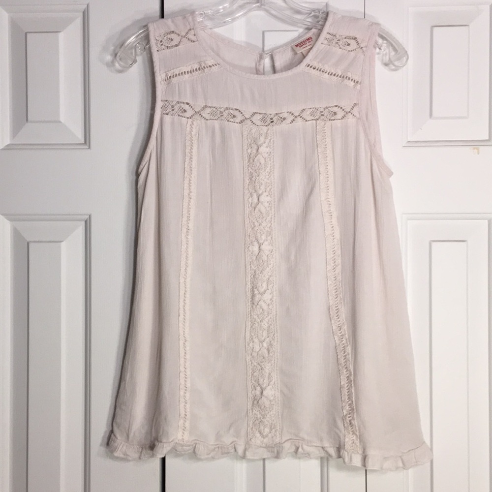 Cream Lace Accent Tank